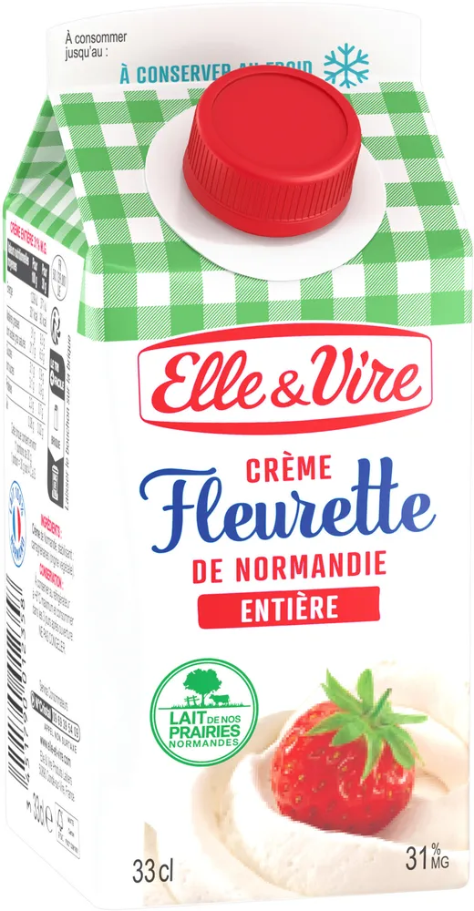 Elle & vire creme fleurette entiere 31%mg brique 33cl