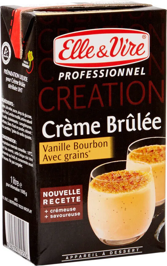 Elle & Vire Professional Dessert Base Crème Brûlée- 1 Litre