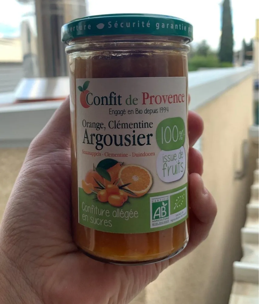 Confiture Bio Allégée - Orange Clémentine Argousier