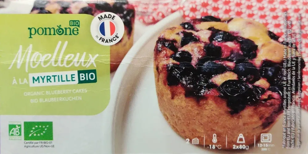 Moelleux à la myrtille bio