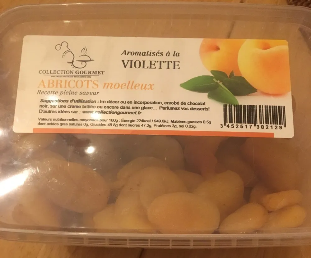 Abricots moelleux aromatisés a la violette