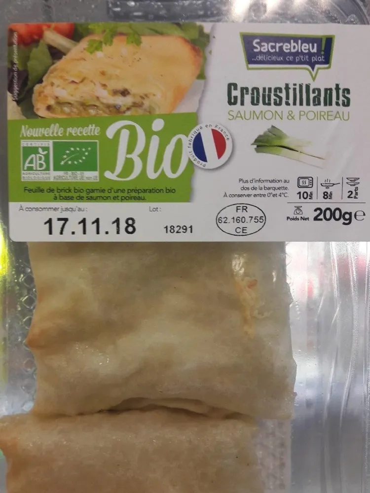 Croustillant bio saumon poireau