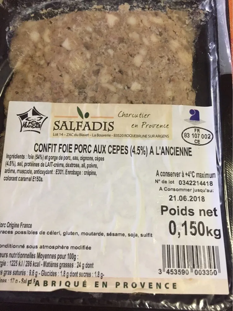 Confit foie de porc aux cèpes à l'ancienne
