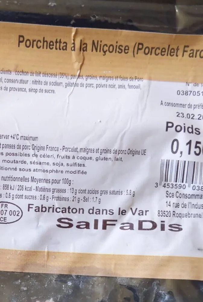 Porchetta à la nicoise (porcelet farci)