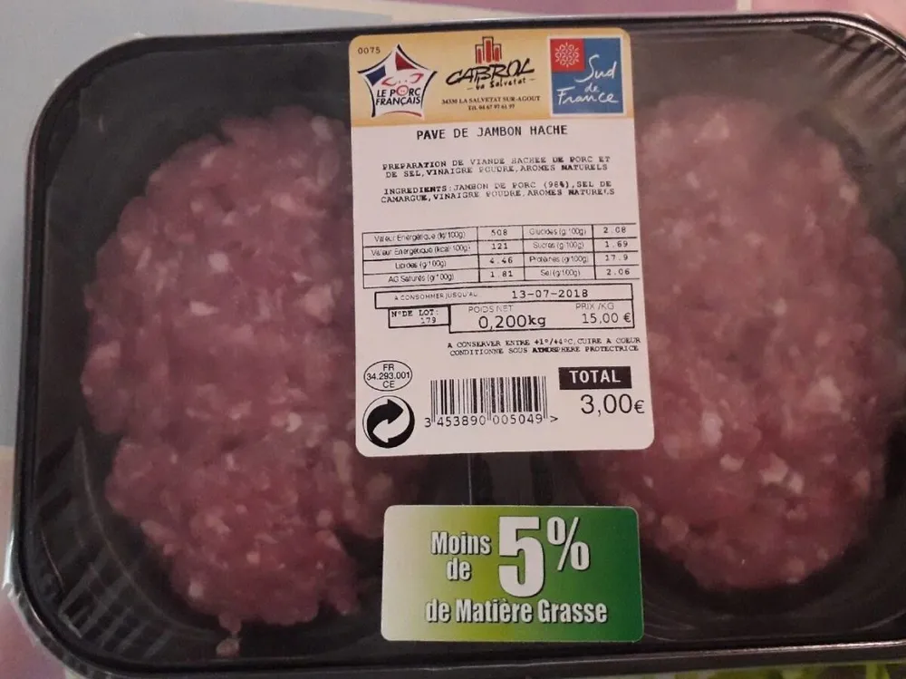Pavé de jambon haché