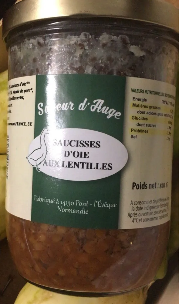 Saucisses d’Oie aux lentilles