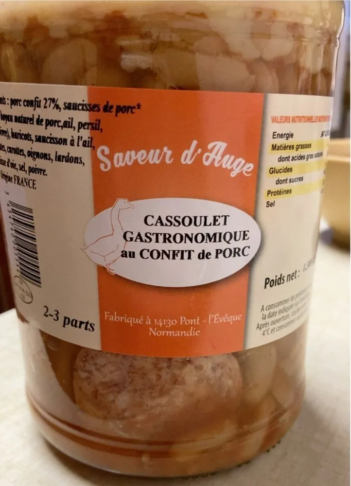 Cassoulet gastronomique au confit de porc