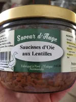 Saucisses d'oie aux lentilles