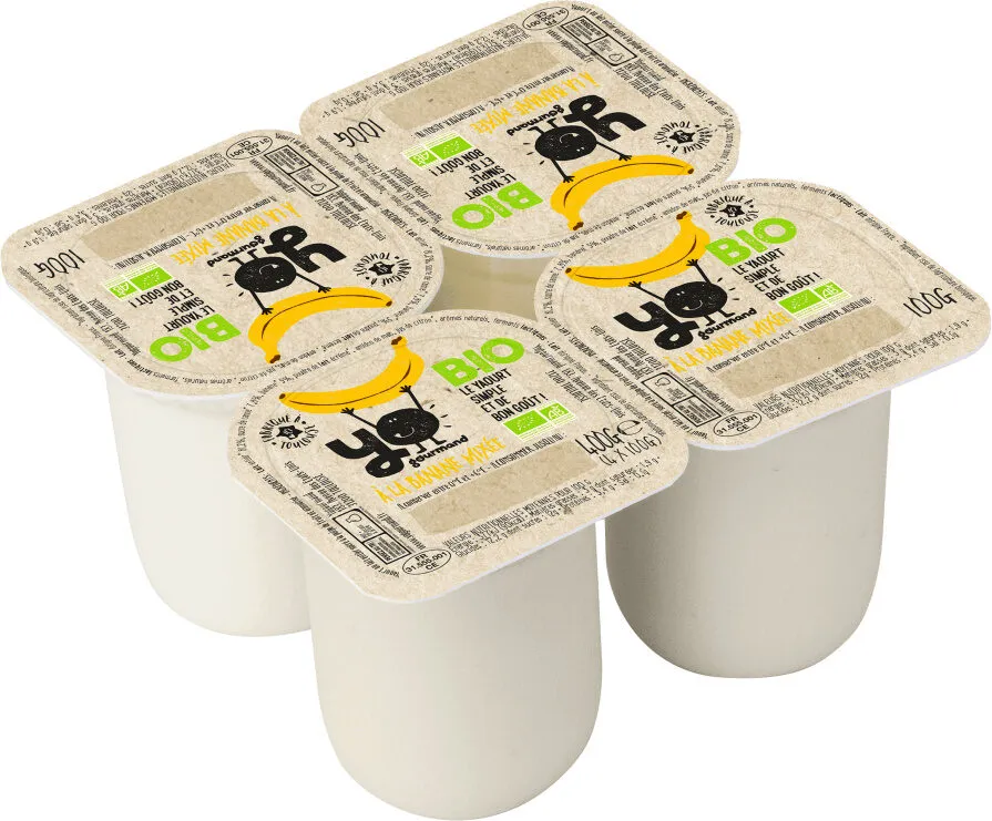 Yaourt brassé bio banane mixée
