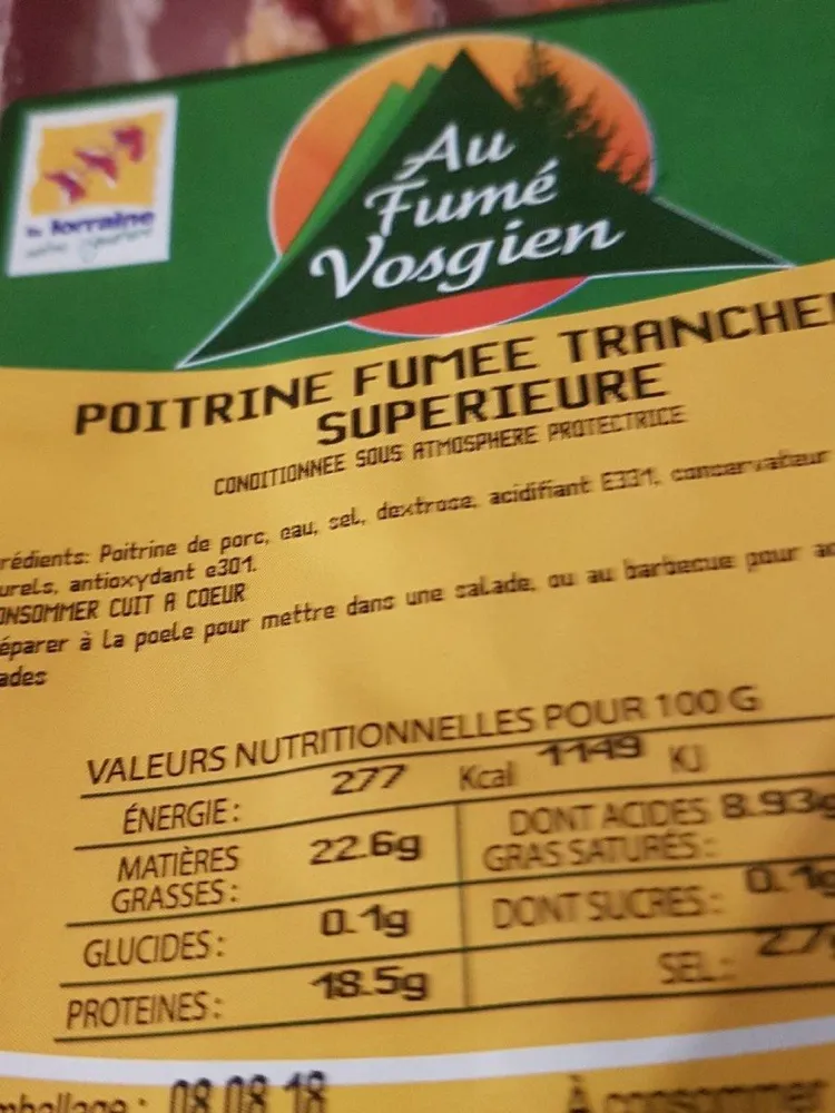 Poitrine fumée supérieure