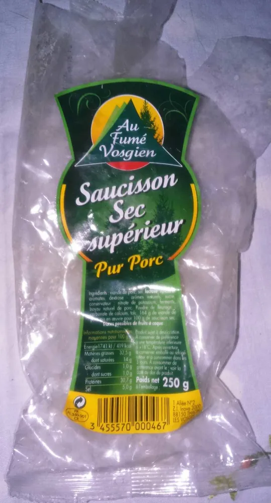 Saucisson sec supérieur pur porc