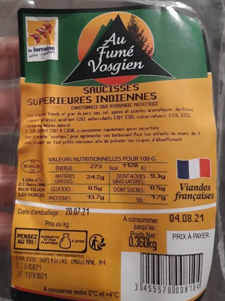 Saucisses superieures indiennes