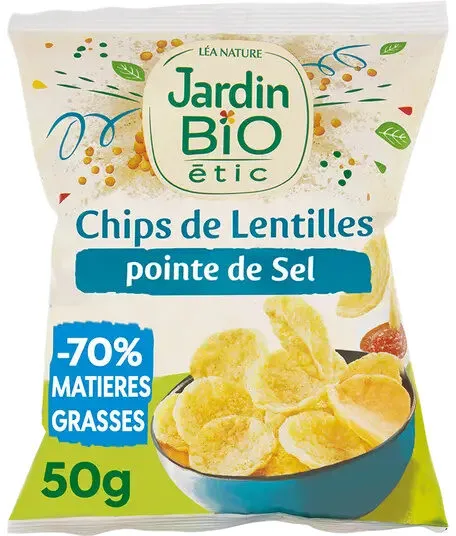 Chips de lentilles à la pointe de sel