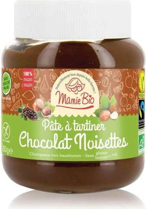 Pate à tartiner chocolat noisette sans gluten bio