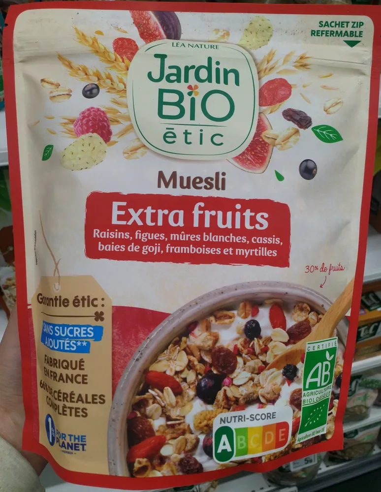 Muesli,myrtille,goji et cranberry