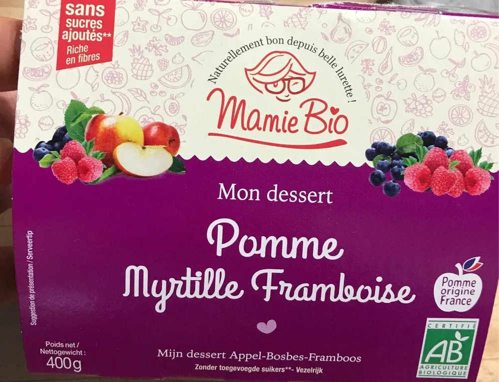 Dessert pomme myrtille framboise