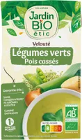 Velouté légumes verts et pois cassés