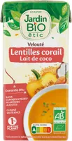 Soupe veloutée lentilles corail au lait de coco
