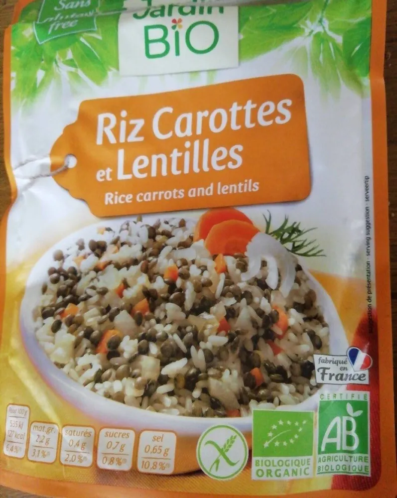 Riz carottes et lentilles