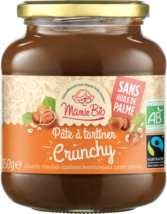 Pate à tartiner chocolat noisette crunchy équitable bio
