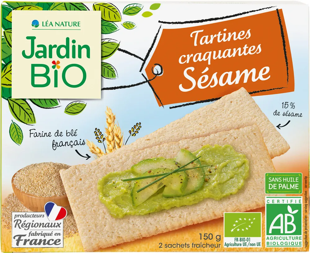 Tartines craquantes sésame jardin bio