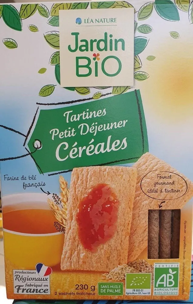 Tartines petit déjeuner céréales