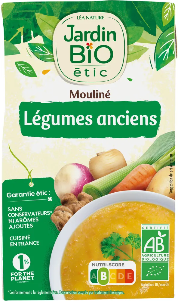 Soupe mouliné légumes anciens topinambour et panais