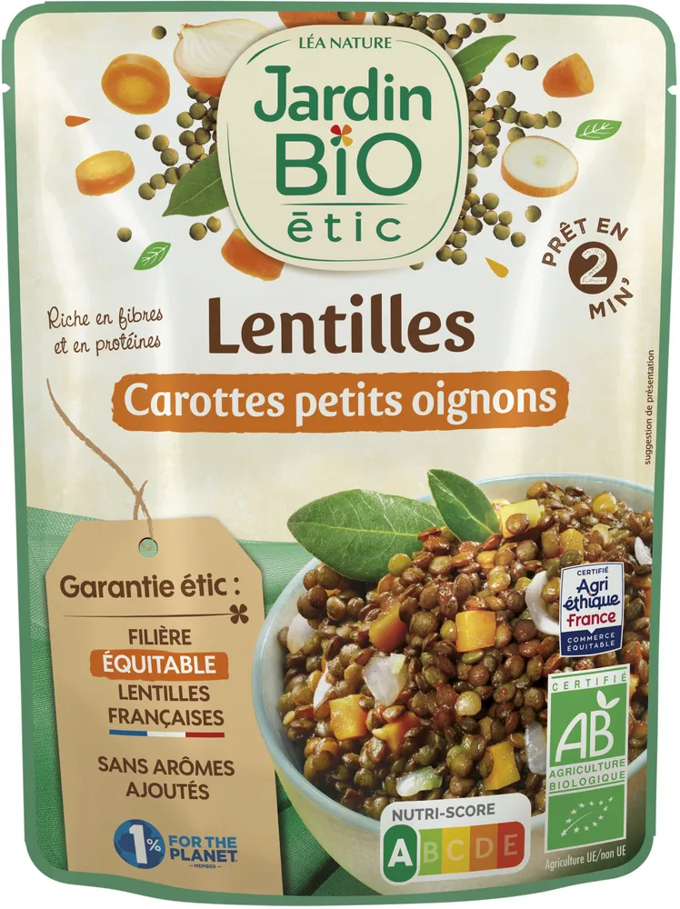 Lentilles vertes Carottes aux petits Oignons
