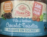 Pate à tartiner chocolat noisette réduite en sucre équitable bio
