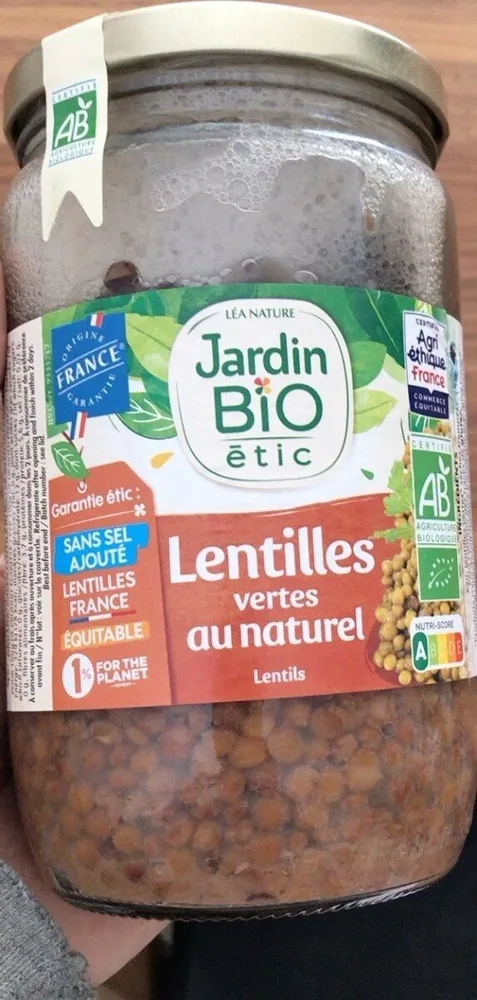 Lentilles vertes au naturel sans sel ajouté