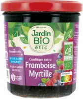 Confiture extra framboise myrtille