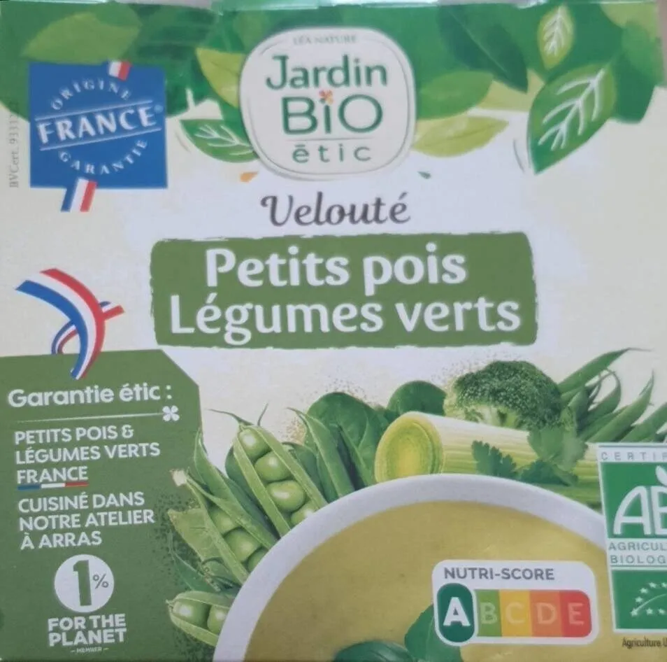 Velouté Petits pois Légumes verts