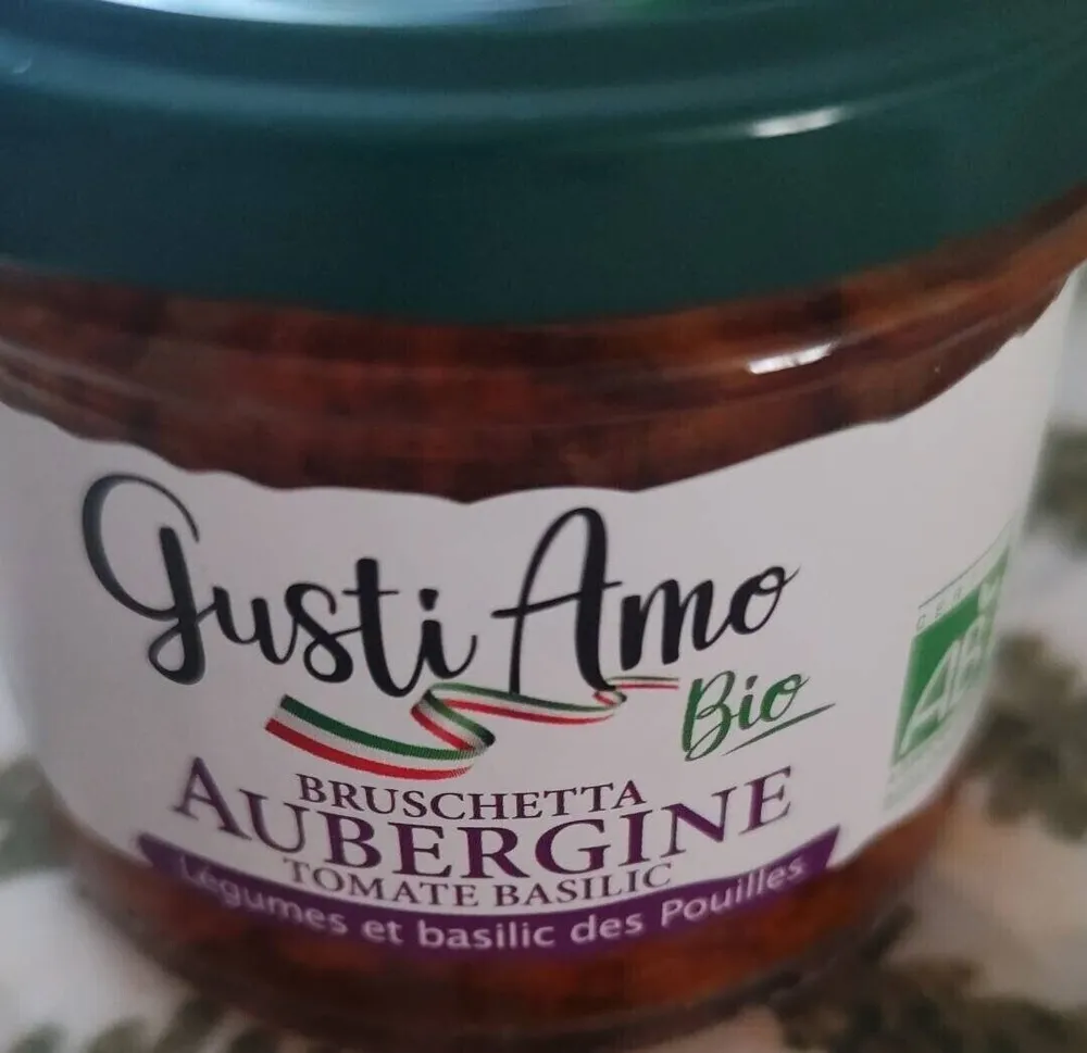 Bruschetta Aubergine tomate basilic