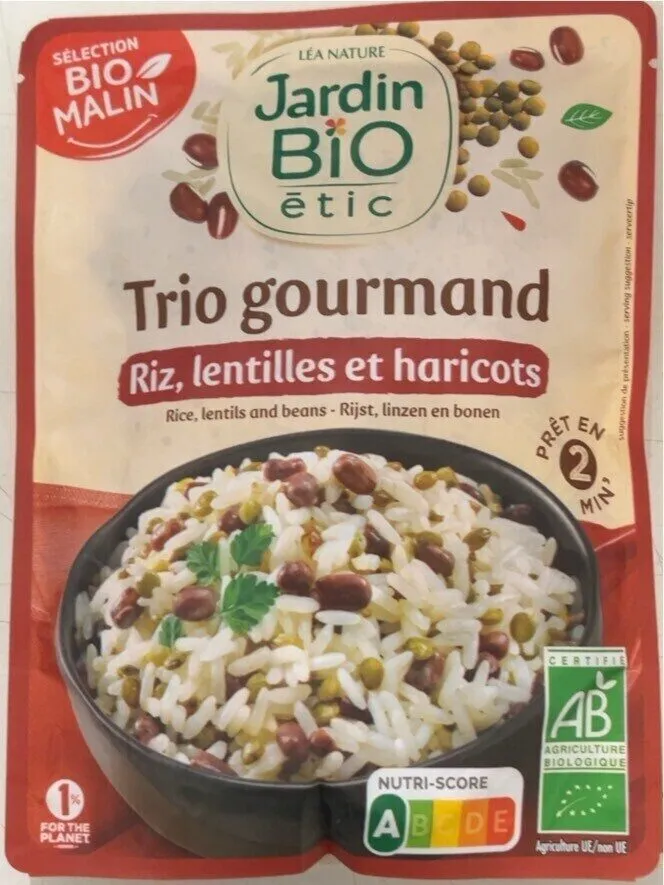 Trio gourmand
Riz, lentilles et haricots