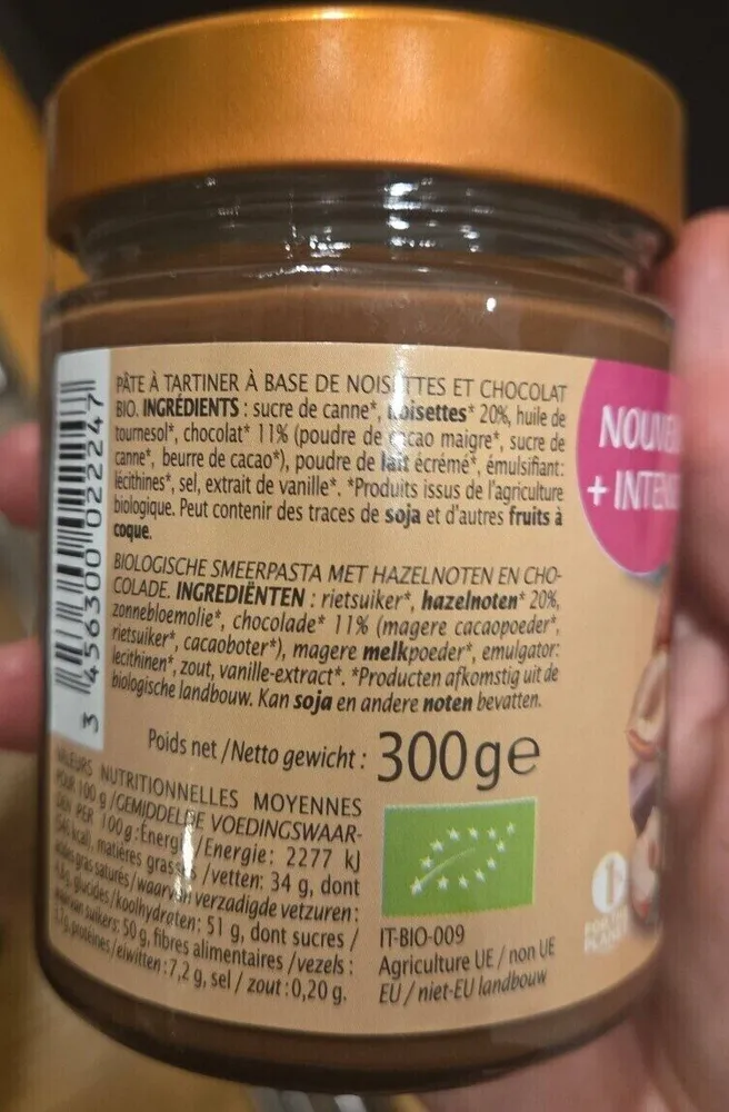 Pate à tartiner noisette et chocolat