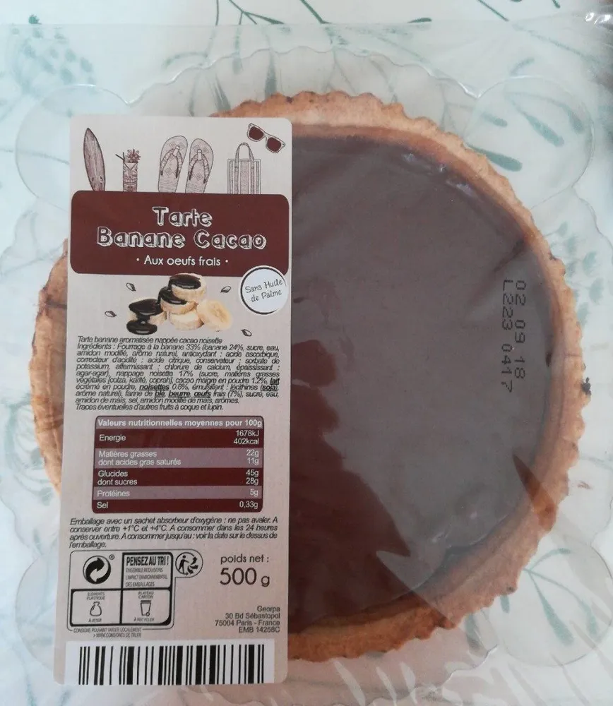 Tarte Banane Cacao aux Oeufs Frais