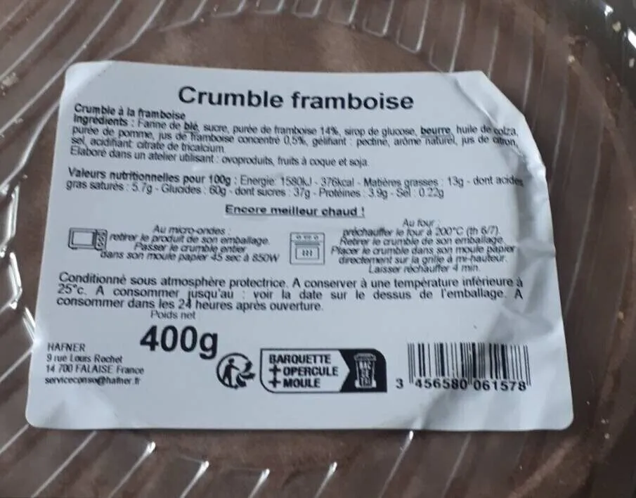 Le crumble à la framboise