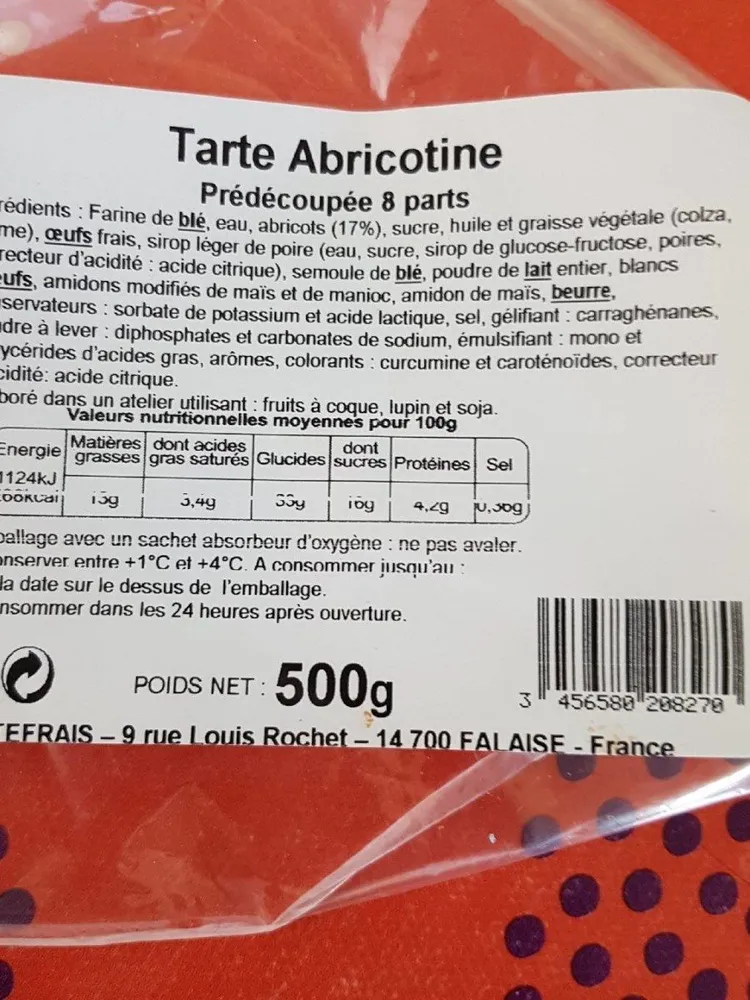 Tarte Abricotine