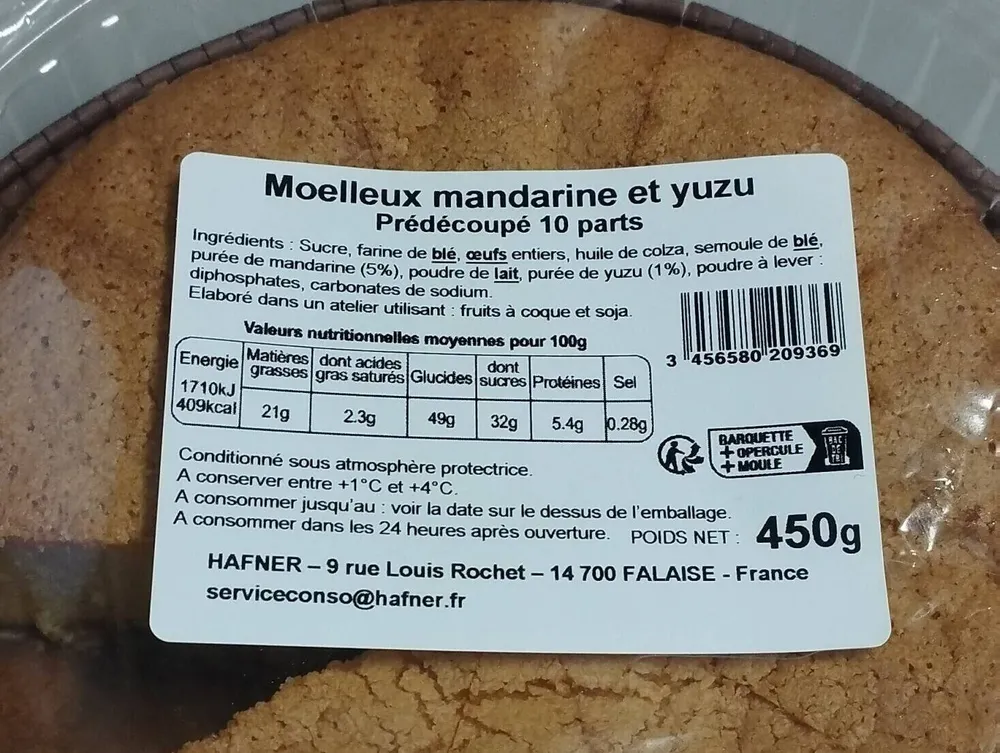 Moelleux mandarine et yuzu