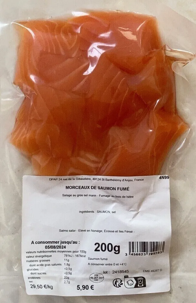 Morceaux de saumon fumé