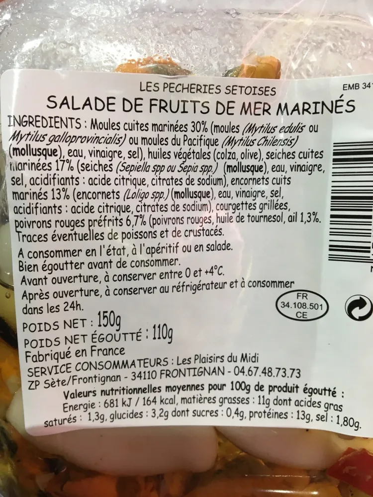 Salade de fruits de mer FUMERIES OCCITANES