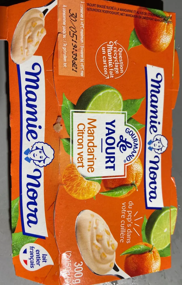 yaourt Mandarine citron vert