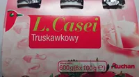 Fermentowany napój mleczny probiotyczny, słodzony, truskawkowy.