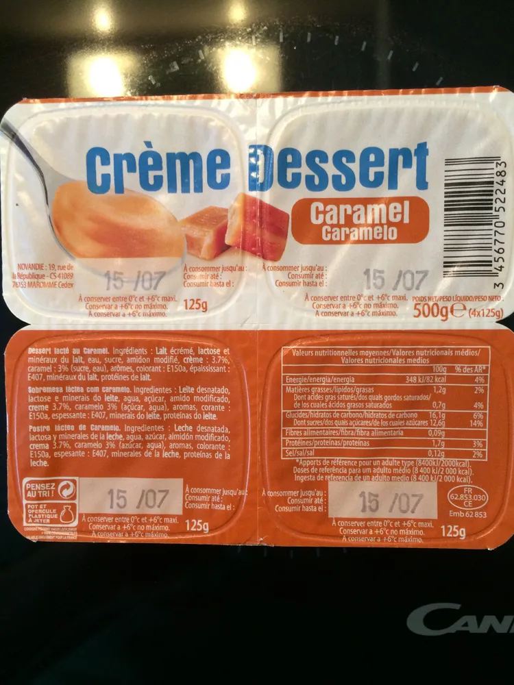 Crème dessert Caramel