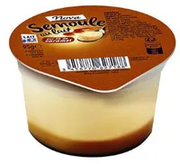 Semoule au lait sur lit de caramel