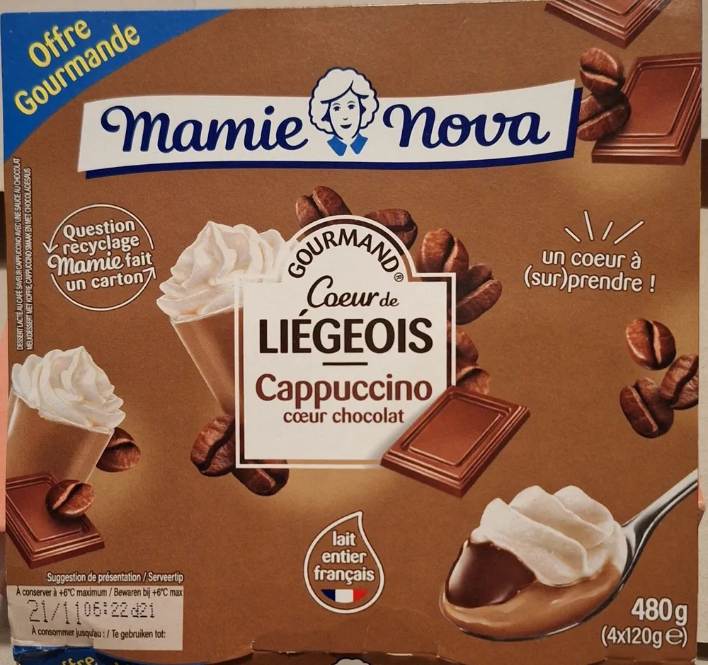 Coeur de liégeois Cappuccino coeur chocolat