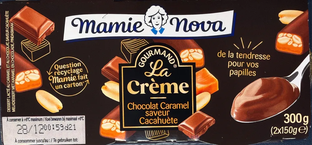 La Crème Chocolat Caramel Saveur Cacahuète