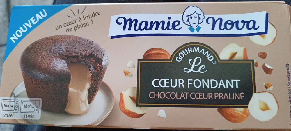 Le cœur fondant chocolat cœur praliné