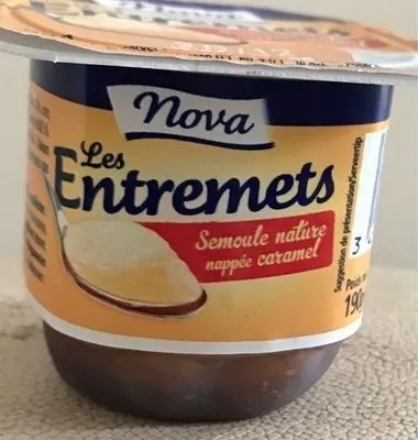 Les Entremets, semoule nature nappée caramel