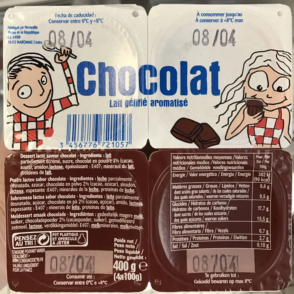 Lait gélifié aromatisé Chocolat